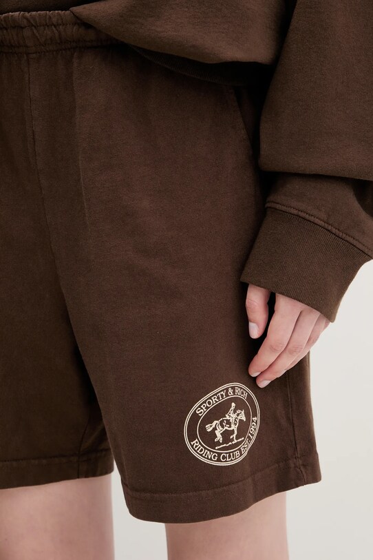 Sporty & Rich cotton shorts Riding Club Gym brown SH039612244BR03