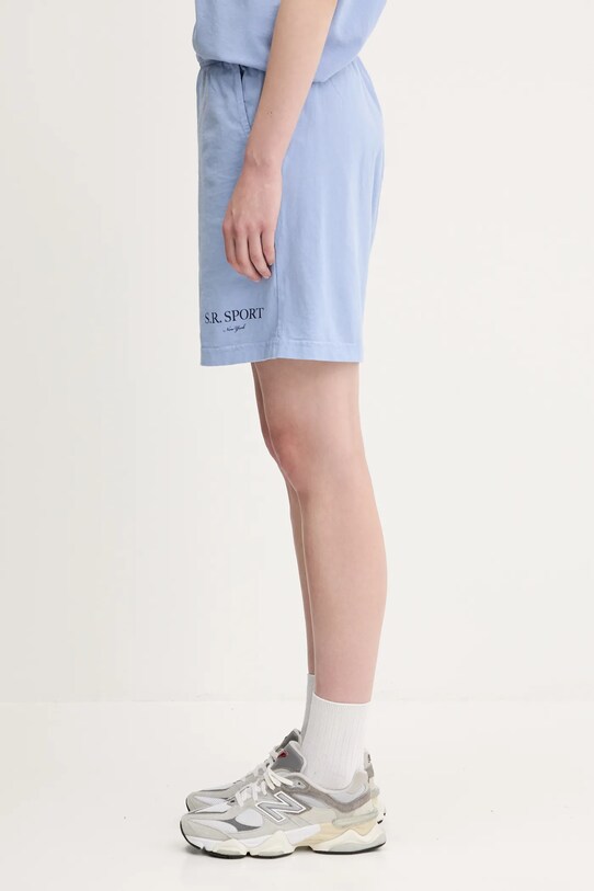 Памучен къс панталон Sporty & Rich Sr Sport Gym SH039612304BL59 син SS25