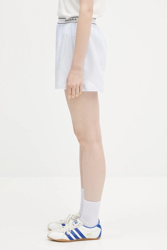 Памучен къс панталон Sporty & Rich Serif Logo Oxford SH015620300ST03 син SS25