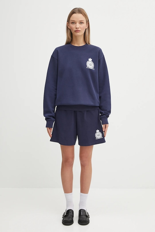 Sporty & Rich szorty bawełniane Royal Club Gym SH039620219BL106 granatowy