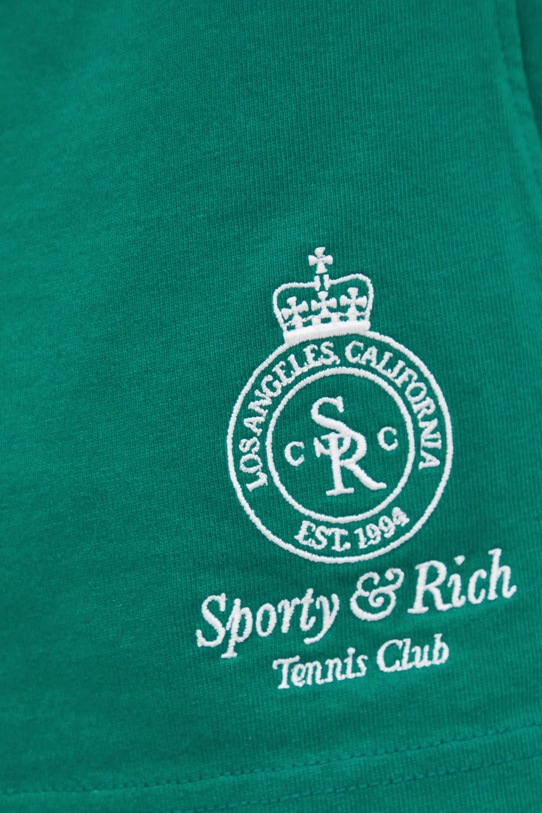 Sporty & Rich szorty Crown Tennis Embroidered Disco zielony SH037621304GR03