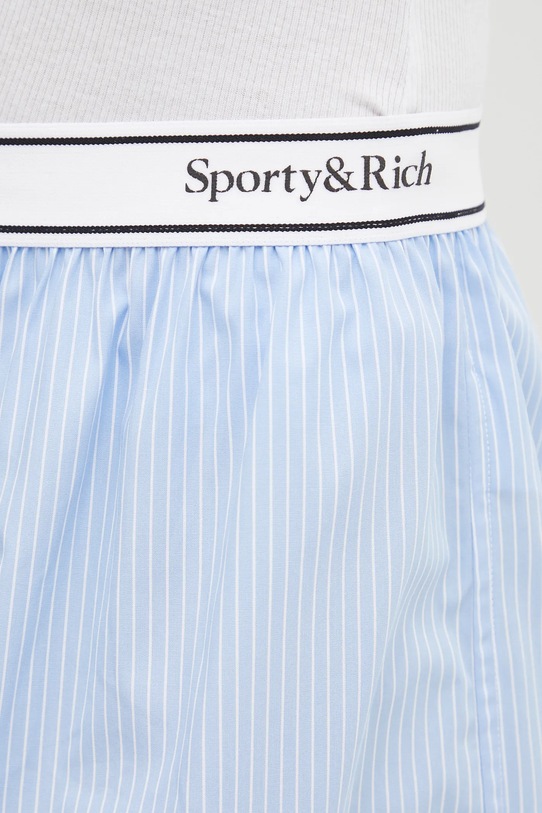 Sporty & Rich szorty bawełniane Serif Logo Gym niebieski SH015602300ST08