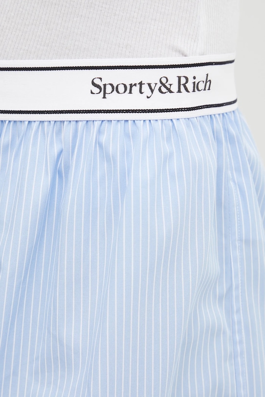 Sporty & Rich szorty bawełniane Serif Logo Gym niebieski SH015602300ST08