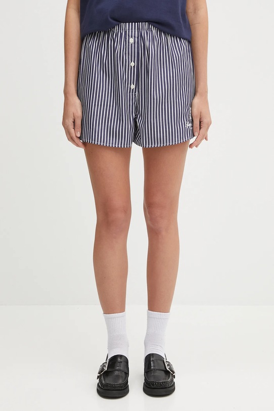 Sporty & Rich szorty bawełniane Vendome Mini wzorzyste granatowy SH035602231ST02