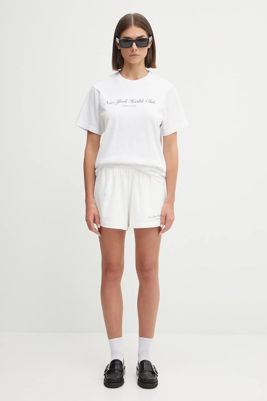 Sporty & Rich pantaloncini in cotone Ny Health Club Disco SH037602043WH01 bianco