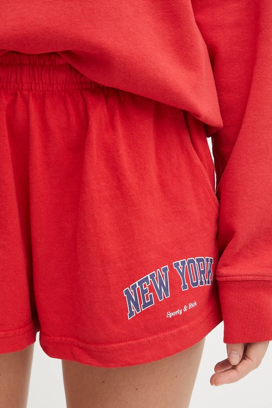 Sporty & Rich szorty bawełniane New York Ivy Disco czerwony SH037602077RE15