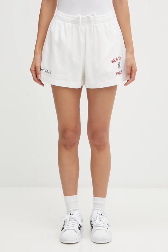 Sporty & Rich szorty bawełniane Homerun Disco nadruk biały SH037623632WH01