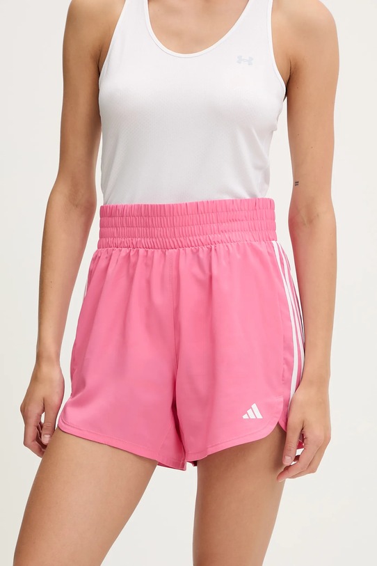 Kratke hlače za trening adidas Performance Pacer Training natpis roza IX1078