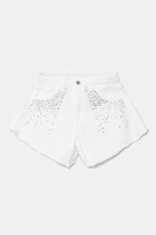 Detské rifľové krátke nohavice Guess látka biela J5RD16.WH1T0.PPYA