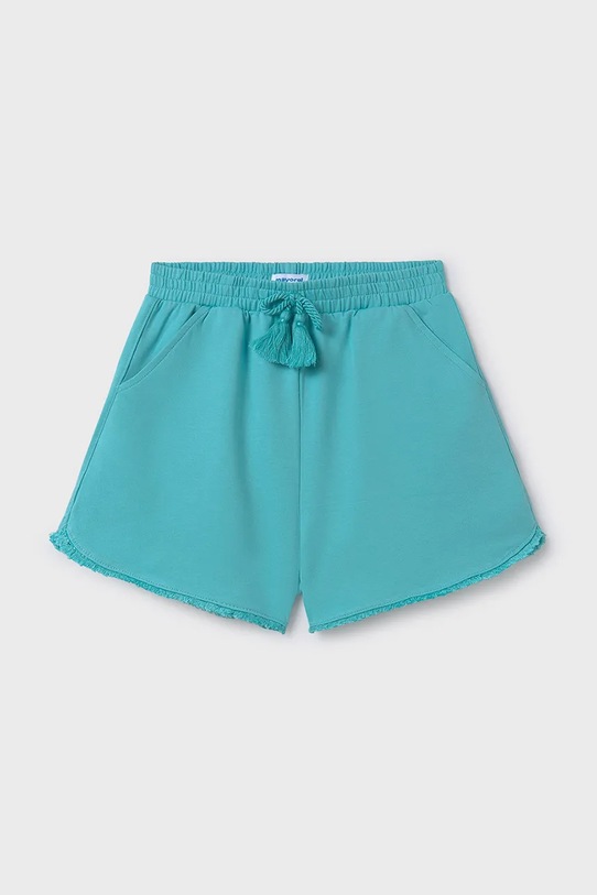 Dětské bavlněné šortky Mayoral pletenina tyrkysová 272.8H.Junior.PPYA