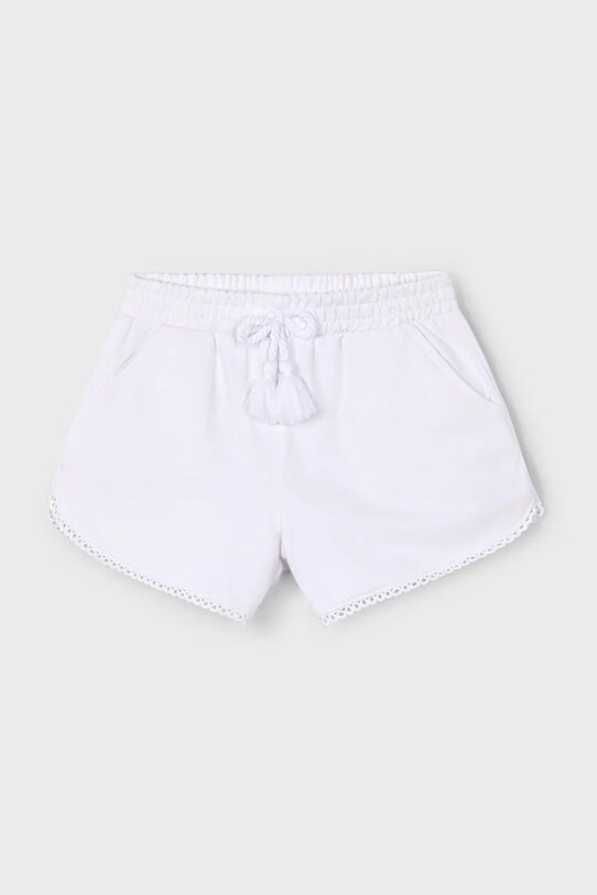 Παιδικό βαμβακερό σορτς Mayoral casual λευκό 607.6P.Mini.PPYA