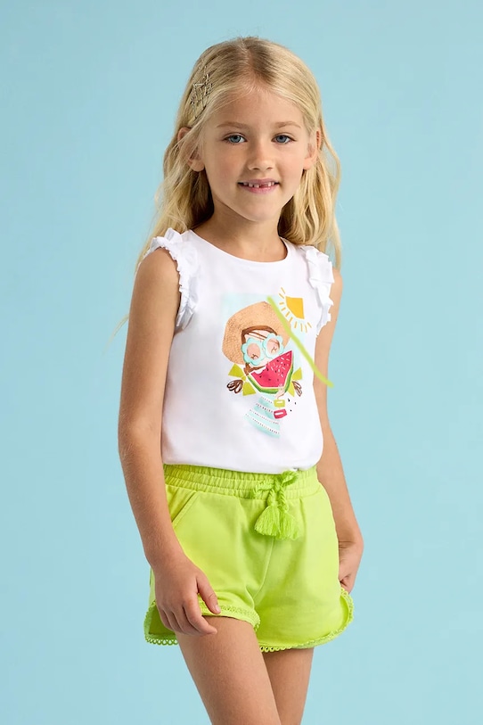 Дитячі бавовняні шорти Mayoral casual зелений 607.6P.Mini.PPYA