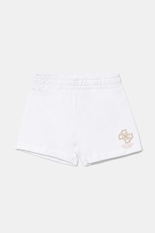 Guess szorty bawełniane dziecięce aplikacja biały J5GD24.KA6R4.PPYA