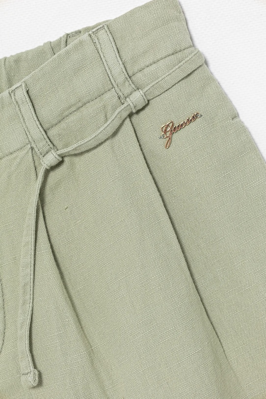 Παιδικό λινό σορτς Guess J5GD33.WG5G0.PPYA πράσινο SS25