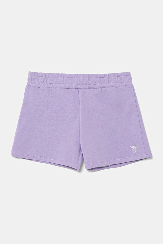 Детски памучен къс панталон Guess трикотаж виолетов J5GD38.KCRP0.PPYA
