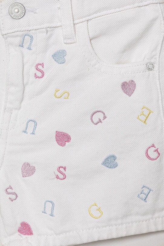 Dziewczynka Guess szorty bawełniane dziecięce K5GD15.WH630.PPYA biały