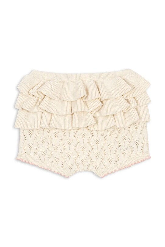 Dziewczynka Konges Sløjd szorty z domieszką wełny niemowlęce ROSIER SHORTS KS102422 beżowy