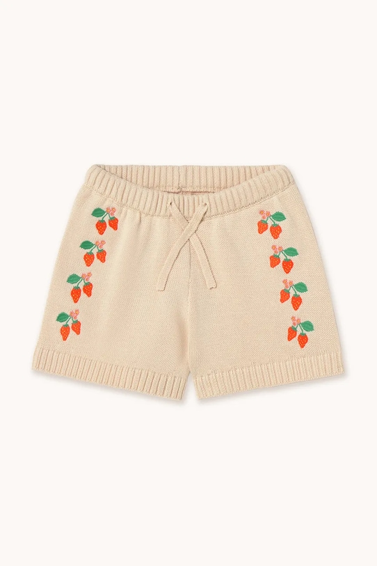 Детские хлопковые шорты Tinycottons STRAWBERRIES SHORTS SS25.301 бежевый SS25