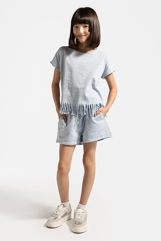 Coccodrillo pantaloni scurți bumbac albastru WC5120401HGJ