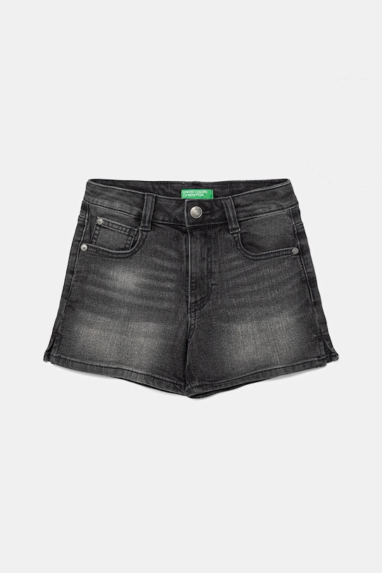 Detské rifľové krátke nohavice United Colors of Benetton rifľovina čierna 4PORC903M.G.Seasonal