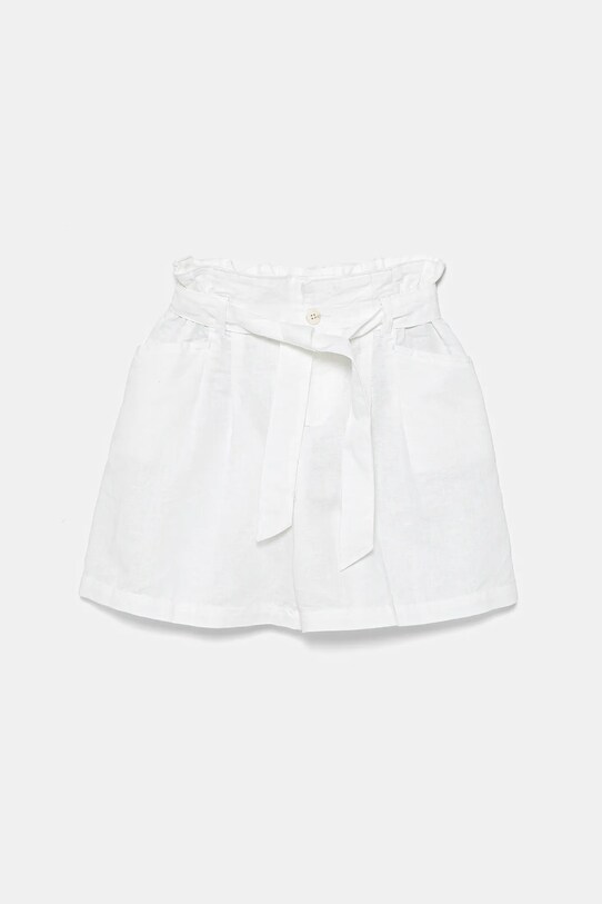United Colors of Benetton pantaloni scurți de in pentru copii casual alb 43WBC902D.G.Seasonal