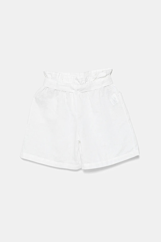 Dětské plátěné šortky United Colors of Benetton 43WBC902D.G.Seasonal bílá SS25