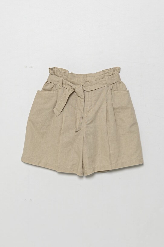 United Colors of Benetton szorty lniane dziecięce casual beżowy 43WBC902D.G.Seasonal