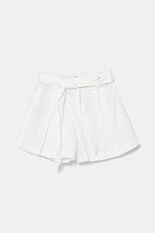 United Colors of Benetton pantaloni scurți de in pentru copii casual alb 43WBG902G.P.Seasonal