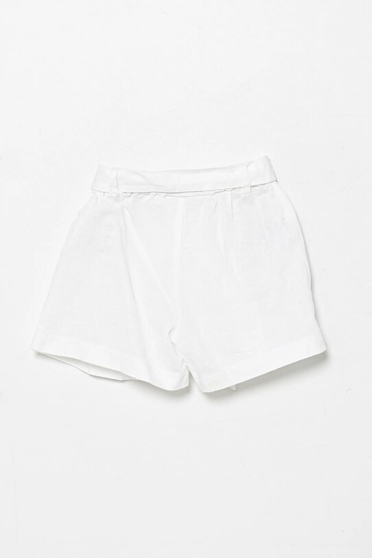 United Colors of Benetton pantaloni scurți de in pentru copii 43WBG902G.P.Seasonal alb SS25