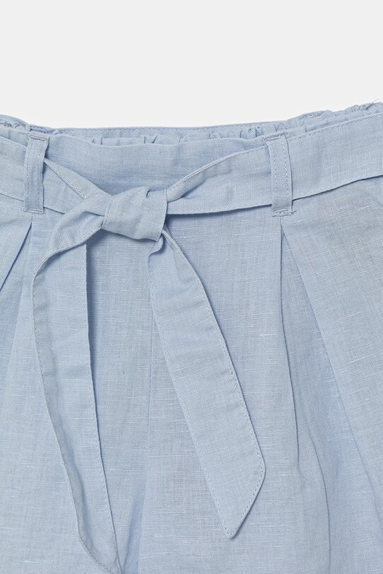 Fete United Colors of Benetton pantaloni scurți de in pentru copii 43WBG902G.P.Seasonal albastru