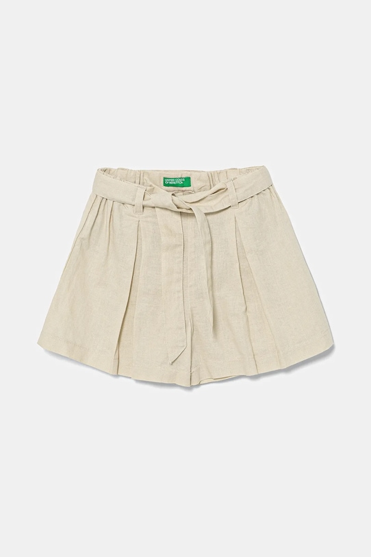 Detské ľanové šortky United Colors of Benetton ľan béžová 43WBG902G.P.Seasonal