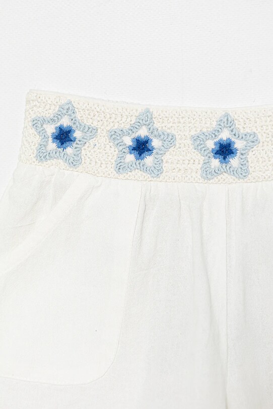 Fete United Colors of Benetton pantaloni scurți din bumbac pentru copii 47JKG902U.P.Seasonal alb