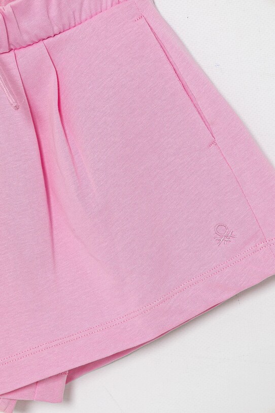 Fete United Colors of Benetton pantaloni scurți din bumbac pentru copii 3BL0C903I.G.Seasonal roz