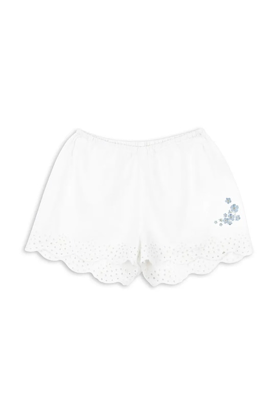 Konges Sløjd pantaloni scurți din bumbac pentru copii RHW X KS FIORI SHORTS GOTS KS103598 alb SS25