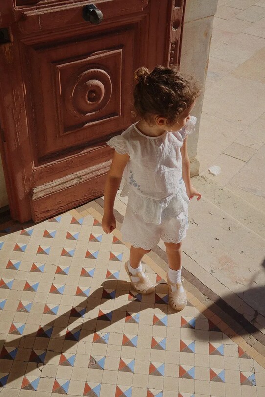 Konges Sløjd pantaloni scurți din bumbac pentru copii RHW X KS FIORI SHORTS GOTS KS103598