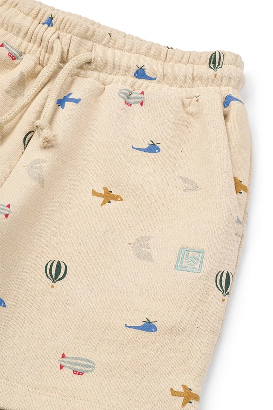 Băieți Liewood pantaloni scurți din bumbac pentru copii Gram Printed Sweatshorts LW19864 bej
