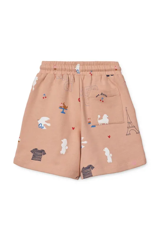 Deklice Otroške bombažne kratke hlače Liewood Gram Printed Sweatshorts LW19864 oranžna