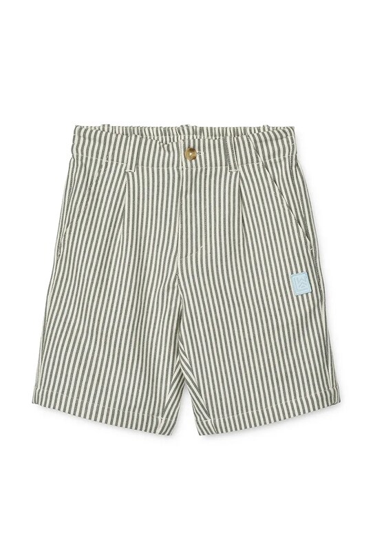 Liewood szorty bawełniane dziecięce Barrett Stripe Shorts LW19926 zielony SS25