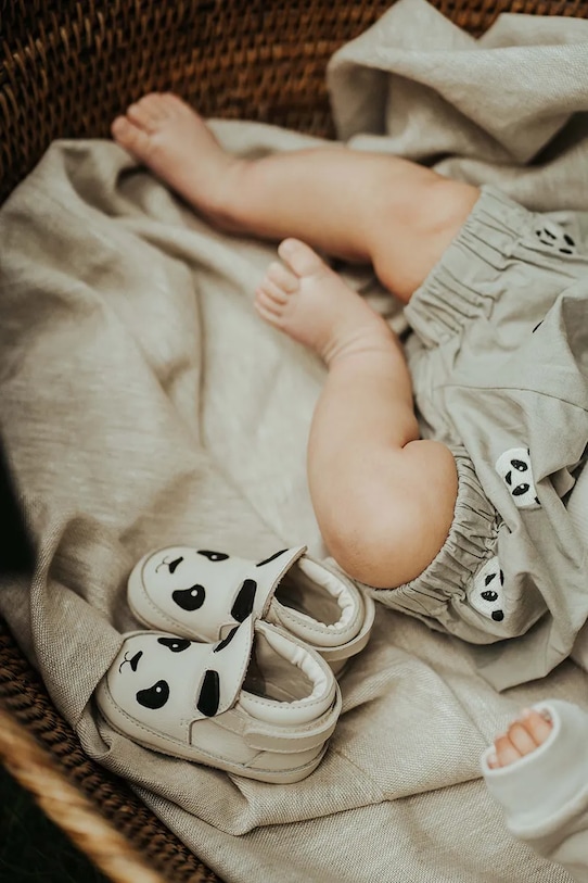Donsje pantaloni scurți din bumbac pentru bebeluși Carson Bloomers Pandas gri 3029805