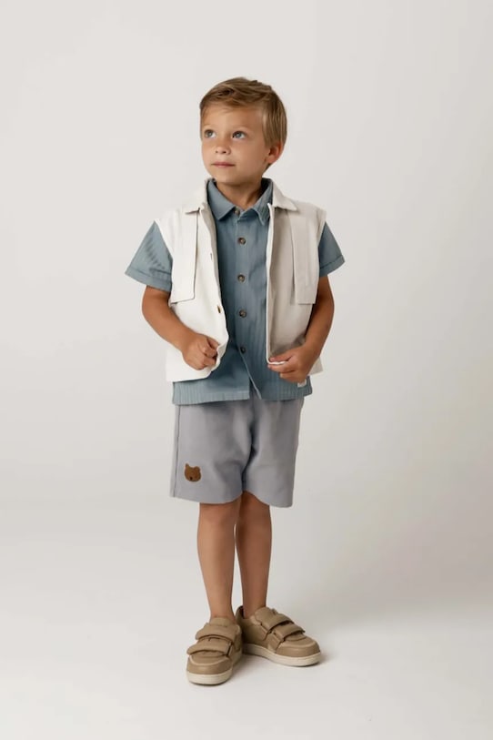 Donsje szorty bawełniane niemowlęce Ithri Shorts Bear bawełna niebieski 4096001.68.92