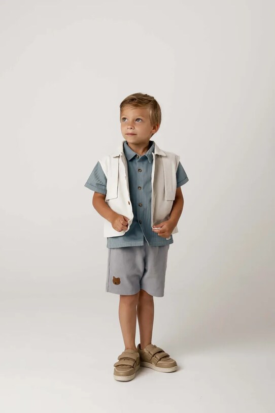 Donsje szorty bawełniane niemowlęce Ithri Shorts Bear 4096001.68.92 niebieski