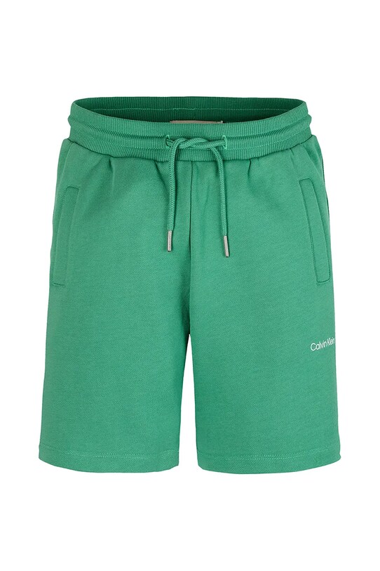 Детски памучен къс панталон Calvin Klein Jeans IU0IU00703.128.176.PPYA зелен SS25