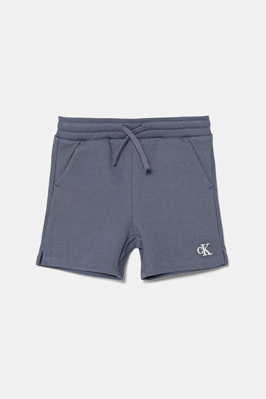 Detské krátke nohavice Calvin Klein Jeans pletenina sivá IN0IN00318.PPYA