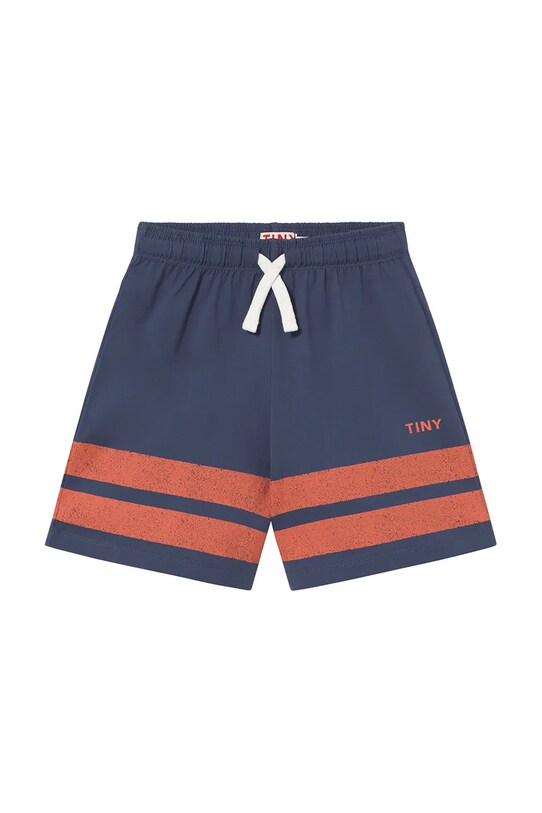 Παιδικό βαμβακερό σορτς Tinycottons STRIPES LOGO SHORT SS25.139 σκούρο μπλε SS25