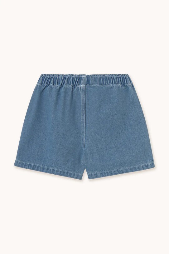 Детски памучен къс панталон Tinycottons GRAPHIC DENIM SHORT SS25.242 син SS25