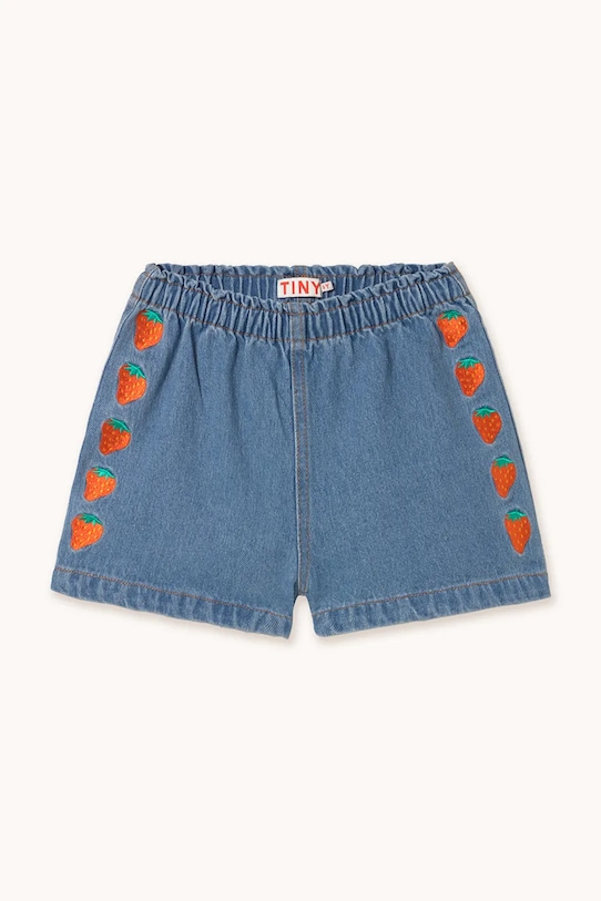 Tinycottons pantaloni scurți din bumbac pentru copii STRAWBERRIES WOVEN SHORT casual albastru SS25.249