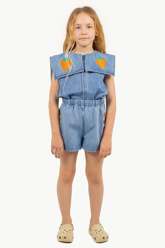 Tinycottons pantaloni scurți din bumbac pentru copii STRAWBERRIES WOVEN SHORT albastru SS25.249