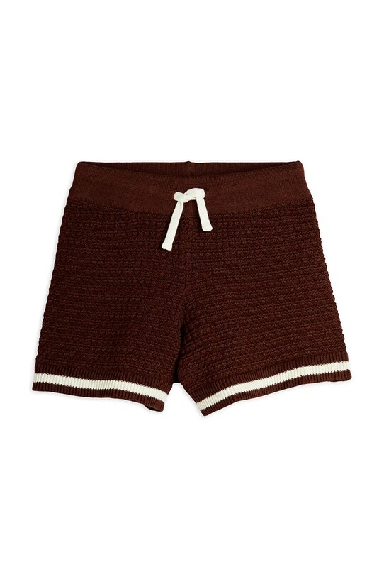 Παιδικό βαμβακερό σορτς Mini Rodini 2523013916 καφέ SS25