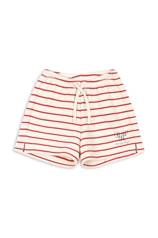 Konges Sløjd szorty bawełniane dziecięce RHW X KS LARGO SHORTS GOTS KS103607 czerwony SS25