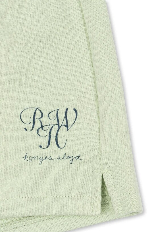 Konges Sløjd pantaloni scurți din bumbac pentru copii RHW X KS MONO SHORTS GOTS KS103618 verde